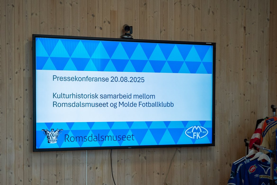 Samarbeidet mellom Romsdalsmuseet og Molde Fotballklubb ble offentliggjort under pressekonferansen 20. august 2025.