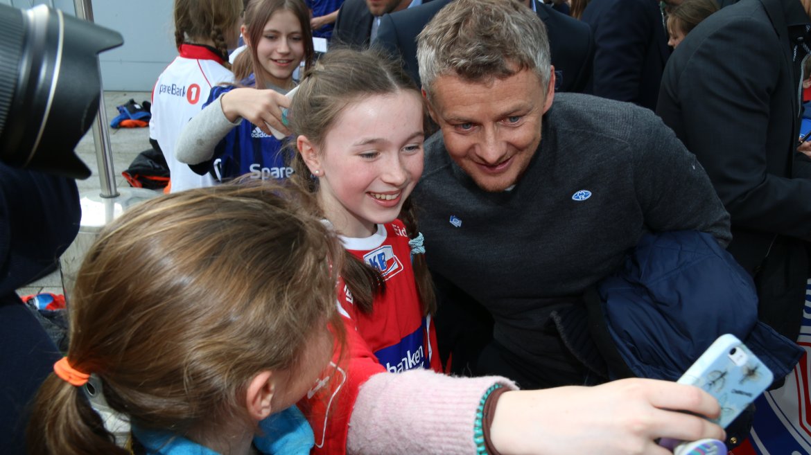 Selfie med Solskjær. Foto: Thomas Brekke Sæteren