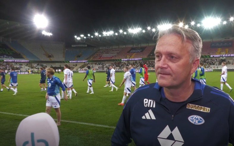 Erling Moe var fornøyd med avansement - men ikke med publikummeren som kastet gjenstander mot ham. Foto fra Romsdals Budstikkes TV-sending