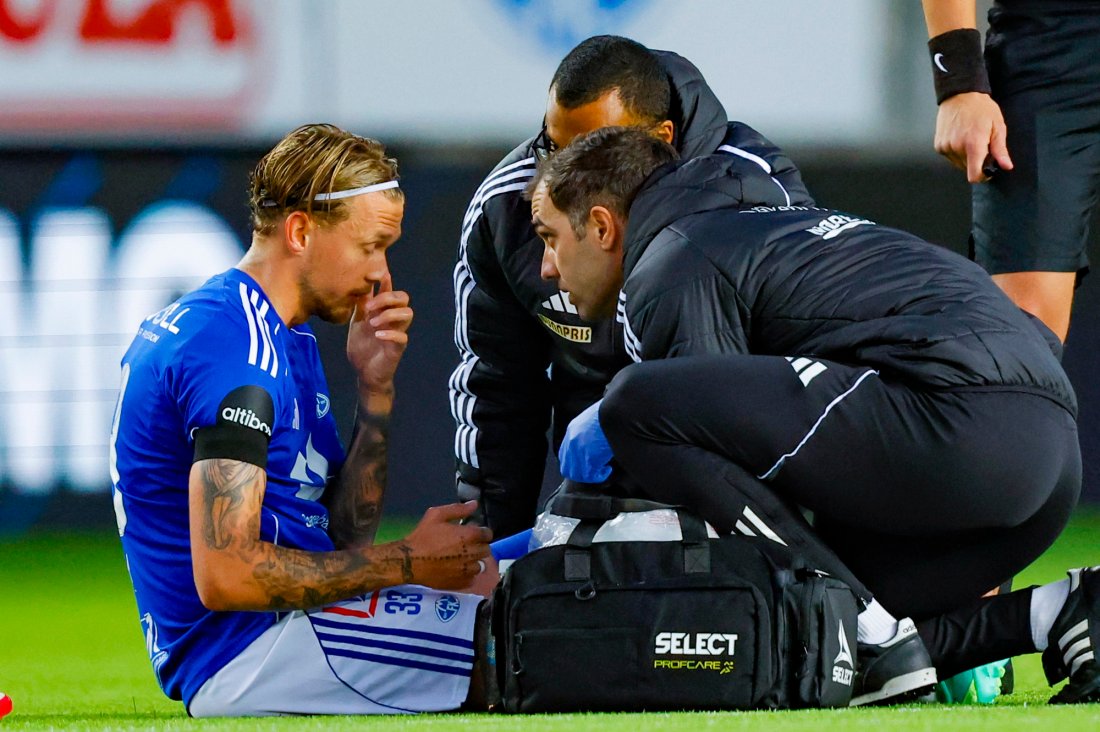 Birk Risa måtte tidlig ut med skade. Foto: Svein Ove Ekornesvåg / NTB