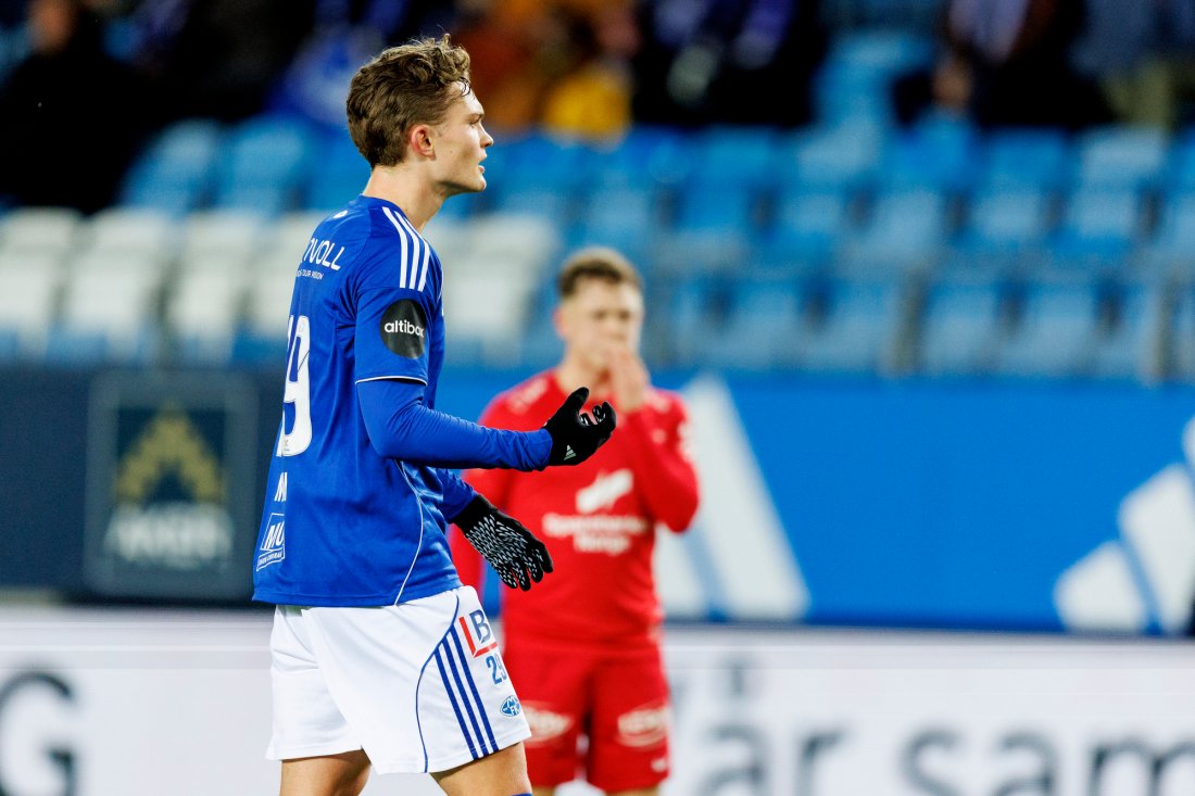 Gustav Nyheim kom til et par store sjanser i 1. omgang. Foto: Svein Ove Ekornesvåg / NTB