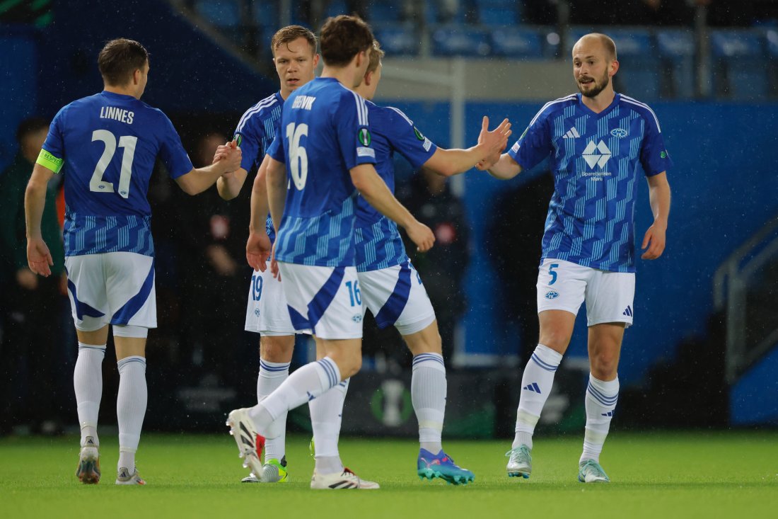 Eirik Hestad ga Molde ledelsen mot Legia. Foto: Svein Ove Ekornesvåg / NTB